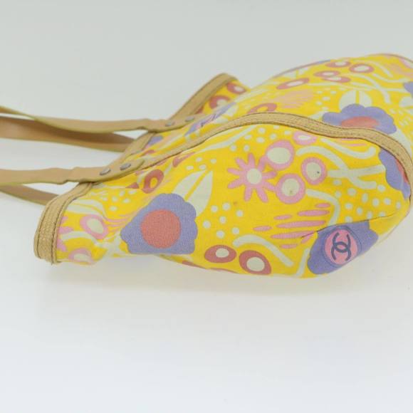 CHANEL Tote Bag Canvas Yellow CC Auth bs10328 - Picture 4 of 16